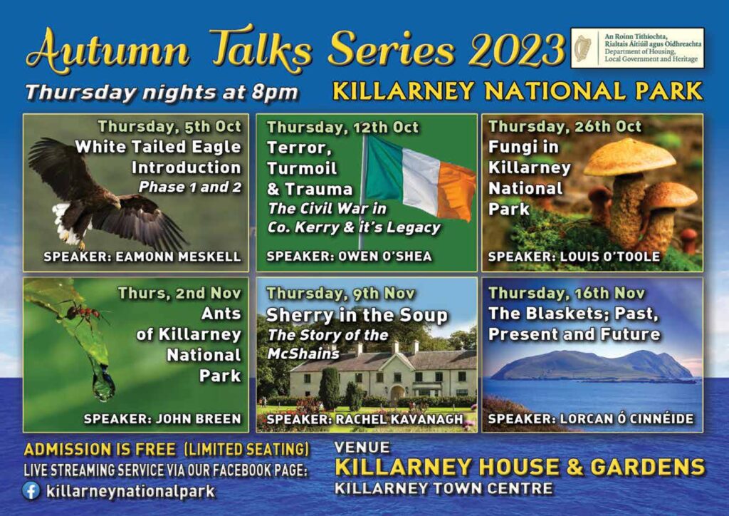 Poster of series of talks at Killarney House and Gardens